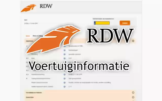 RDW Voertuiginformatie from Chrome web store to be run with OffiDocs Chromium online RDW Voertuiginformatie from Chrome web store to be run with OffiDocs Chromium online