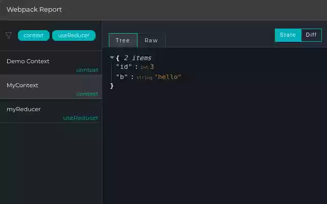 React Context DevTool  from Chrome web store to be run with OffiDocs Chromium online