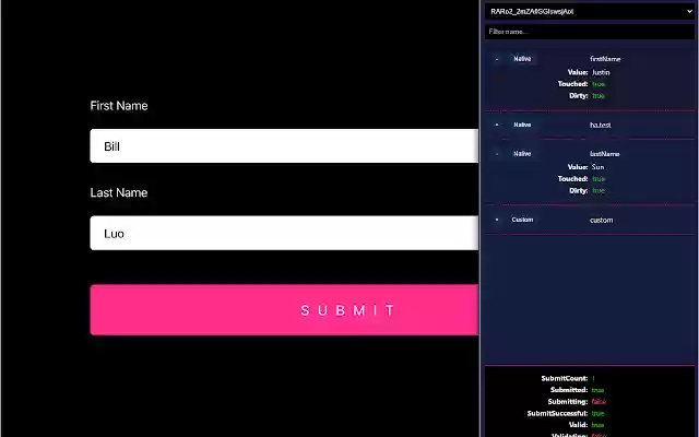 React Hook Form Developer Tools  from Chrome web store to be run with OffiDocs Chromium online