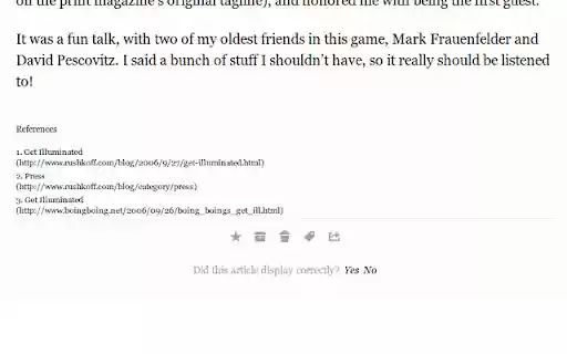 readability links to footnotes extension  from Chrome web store to be run with OffiDocs Chromium online