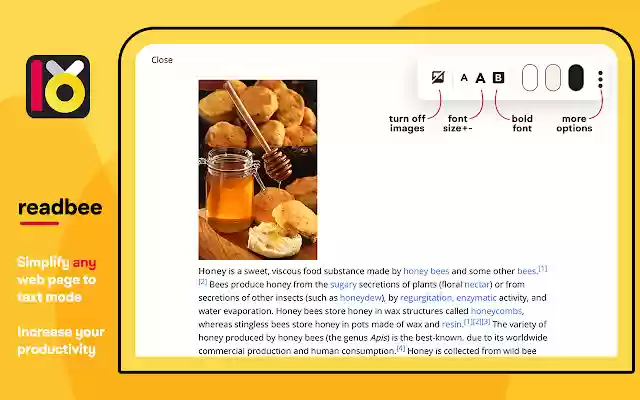ReadBee text mode for websites from Chrome web store to be run with OffiDocs Chromium online ReadBee text mode for websites from Chrome web store to be run with OffiDocs Chromium online