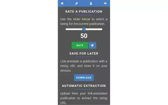 Readersourcing 2.0: RS_Rate  from Chrome web store to be run with OffiDocs Chromium online
