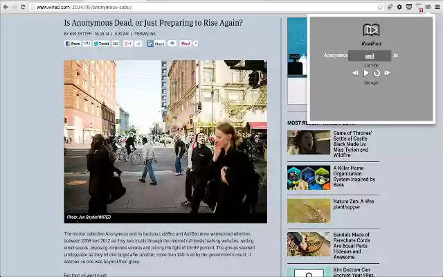 Readfast  from Chrome web store to be run with OffiDocs Chromium online