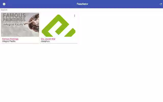 Readiator EPUB Reader  from Chrome web store to be run with OffiDocs Chromium online