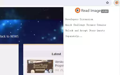 ReadImage  from Chrome web store to be run with OffiDocs Chromium online