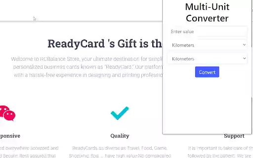 Ready Card Balance Multi Unit Converter  from Chrome web store to be run with OffiDocs Chromium online