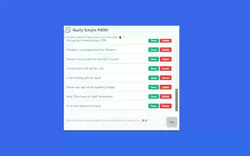 Really Simple TODO  from Chrome web store to be run with OffiDocs Chromium online