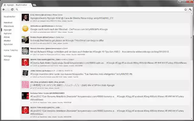 Realtimetter  from Chrome web store to be run with OffiDocs Chromium online