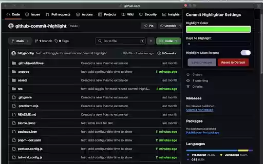 Recent commit highlight  from Chrome web store to be run with OffiDocs Chromium online