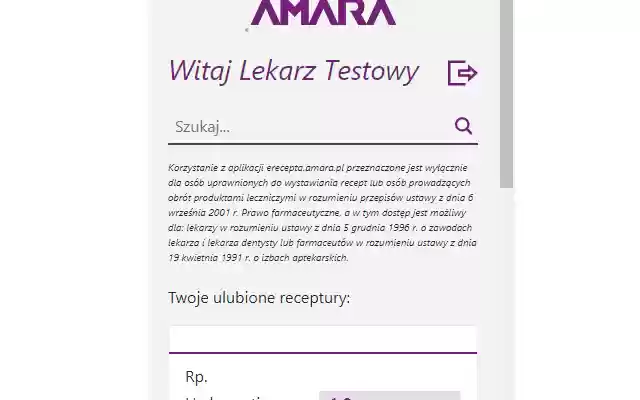 Receptariusz AMARA  from Chrome web store to be run with OffiDocs Chromium online