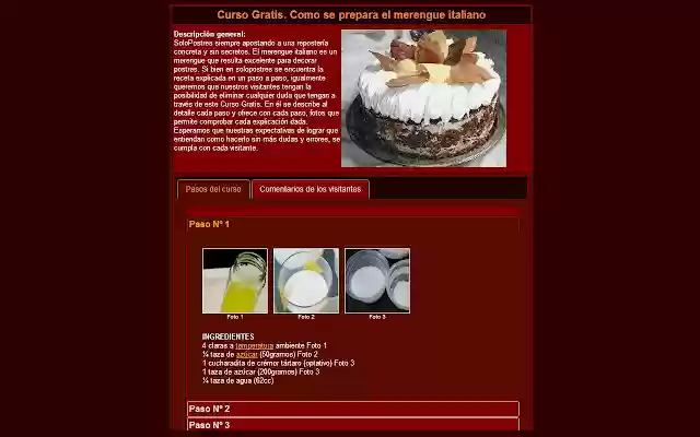 Recetas de postres  from Chrome web store to be run with OffiDocs Chromium online