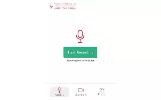 Recordly share your words  from Chrome web store to be run with OffiDocs Chromium online