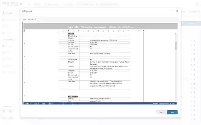 Recruiter XL  from Chrome web store to be run with OffiDocs Chromium online