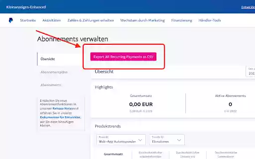 Recurring Payment / Subscription Export for PayPal from Chrome web store to be run with OffiDocs Chromium online Recurring Payment / Subscription Export for PayPal from Chrome web store to be run with OffiDocs Chromium online
