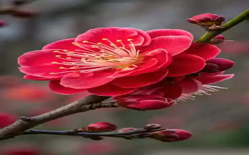 Red apricot blossom wallpaper  from Chrome web store to be run with OffiDocs Chromium online