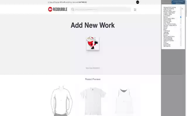 Red Bubble Product Import  from Chrome web store to be run with OffiDocs Chromium online