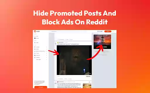 Reddit Ad Blocker Hide Promoted Posts  from Chrome web store to be run with OffiDocs Chromium online