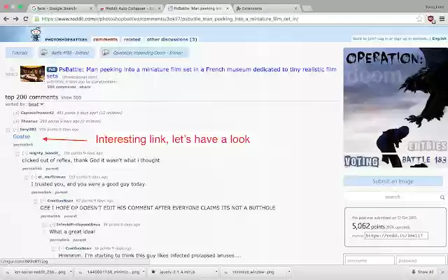 Reddit Auto Collapser  from Chrome web store to be run with OffiDocs Chromium online