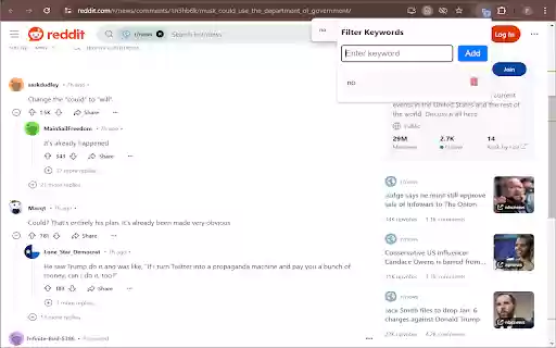 Reddit Content Filter  from Chrome web store to be run with OffiDocs Chromium online