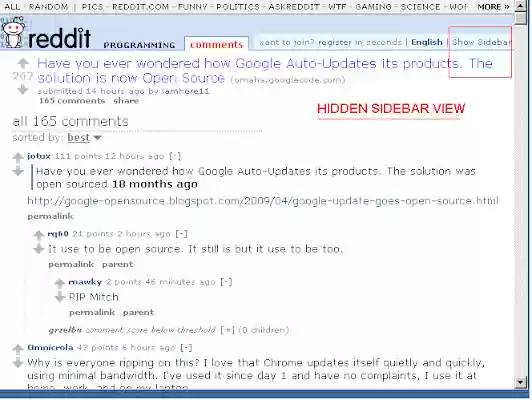 Reddit Ukryj pasek boczny ze sklepu internetowego Chrome, który ma być uruchomiony z OffiDocs Chromium online
