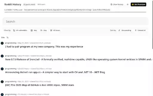 Reddit History Logs Every Post You’ve Viewed  from Chrome web store to be run with OffiDocs Chromium online