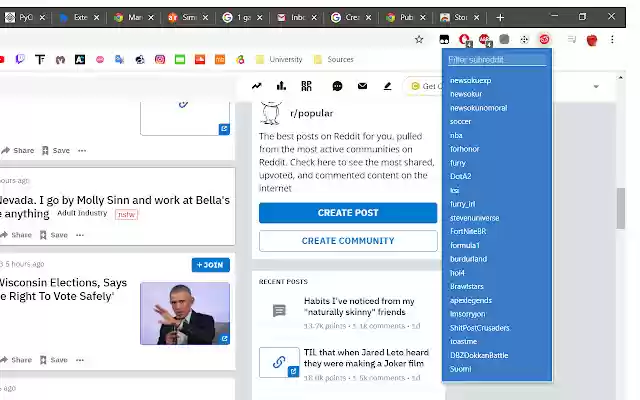 Reddit Popular Filter  from Chrome web store to be run with OffiDocs Chromium online