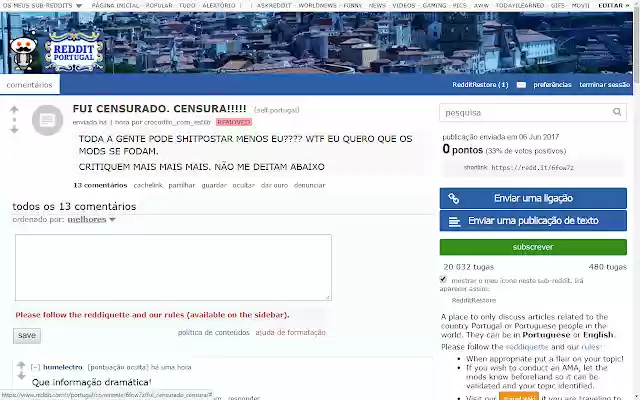RedditRestore ຈາກຮ້ານເວັບ Chrome ທີ່ຈະດໍາເນີນການກັບ OffiDocs Chromium ອອນໄລນ໌