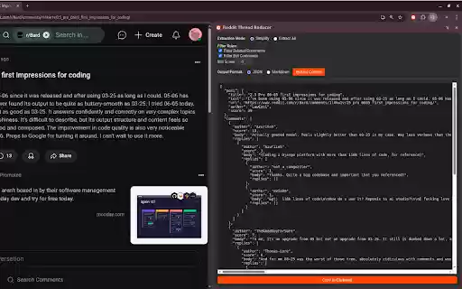 Reddit Thread Reducer  from Chrome web store to be run with OffiDocs Chromium online