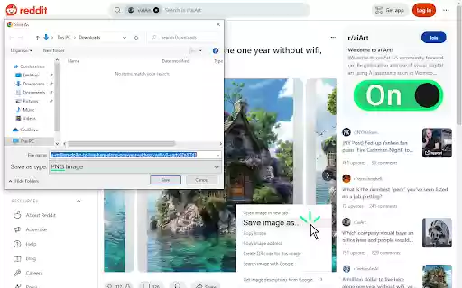 Reddit to PNG  from Chrome web store to be run with OffiDocs Chromium online