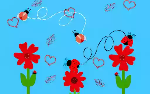 Red flowers and beetles  from Chrome web store to be run with OffiDocs Chromium online