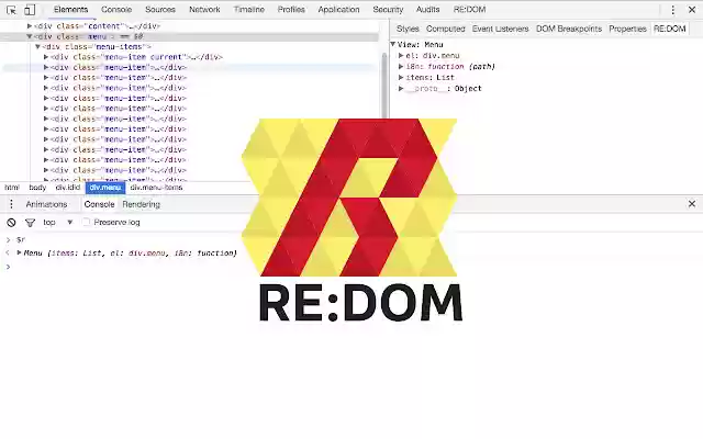 RE:DOM dev tools  from Chrome web store to be run with OffiDocs Chromium online