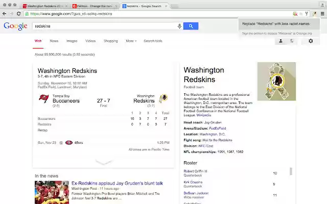 Redskins Web Skin  from Chrome web store to be run with OffiDocs Chromium online