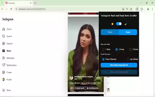 Reel and Feed Auto Scroller  from Chrome web store to be run with OffiDocs Chromium online