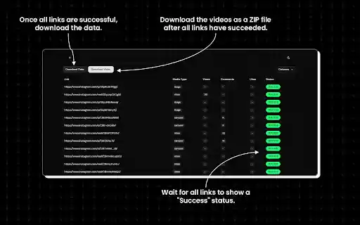Reels Extractor Instagram Bulk Downloader  from Chrome web store to be run with OffiDocs Chromium online