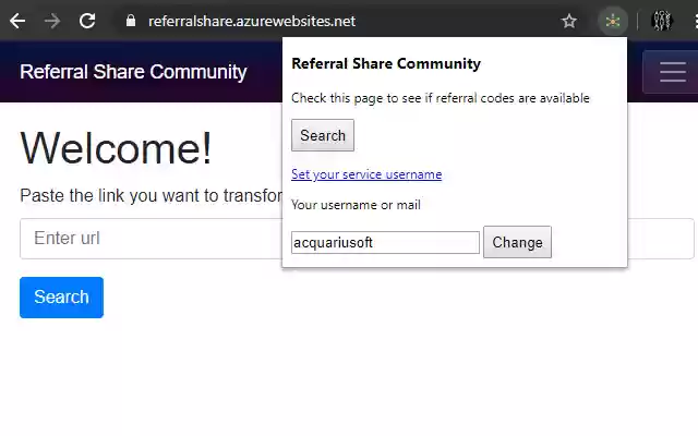 Referral Share Community from Chrome web store to be run with OffiDocs Chromium online Referral Share Community from Chrome web store to be run with OffiDocs Chromium online
