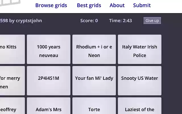 Refined PuzzGrid  from Chrome web store to be run with OffiDocs Chromium online