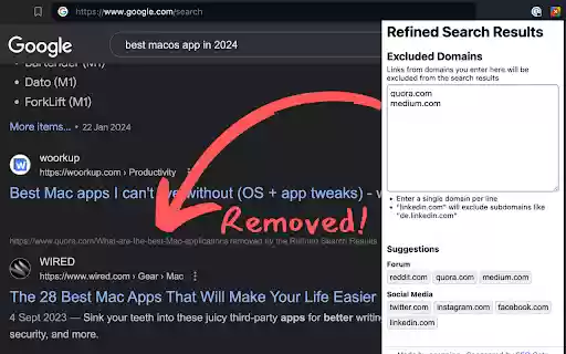 Refined Search Results  from Chrome web store to be run with OffiDocs Chromium online