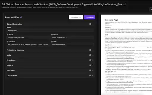 ReflexCV Tailor Your Resume to Any Job — In 1 Click. from Chrome web store to be run with OffiDocs Chromium online ReflexCV Tailor Your Resume to Any Job — In 1 Click. from Chrome web store to be run with OffiDocs Chromium online