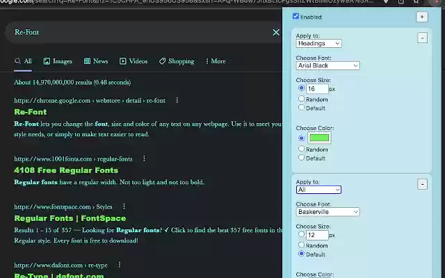 Re Font  from Chrome web store to be run with OffiDocs Chromium online