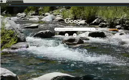 refreshing stream flowing down from an icy mountain peak  from Chrome web store to be run with OffiDocs Chromium online
