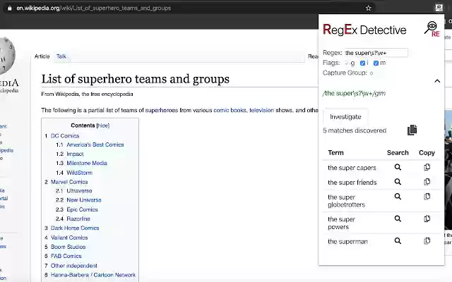 RegEx Detective from Chrome web store to be run with OffiDocs Chromium online RegEx Detective from Chrome web store to be run with OffiDocs Chromium online
