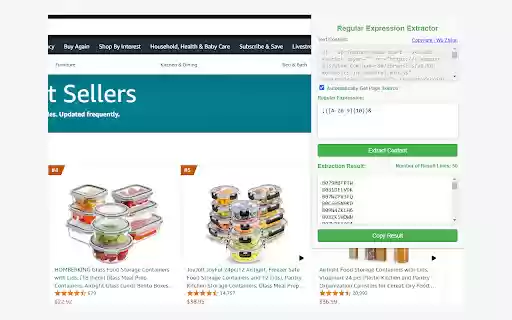 Regex Extractor  from Chrome web store to be run with OffiDocs Chromium online