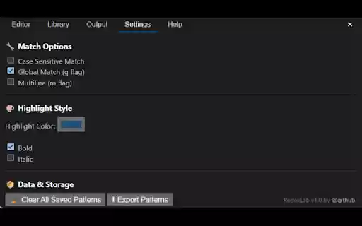RegexLab – Real time Regex Tester  Highlighter  from Chrome web store to be run with OffiDocs Chromium online