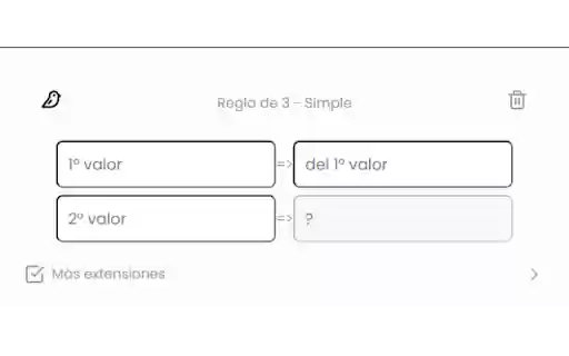 Regla de 3 Simple  from Chrome web store to be run with OffiDocs Chromium online