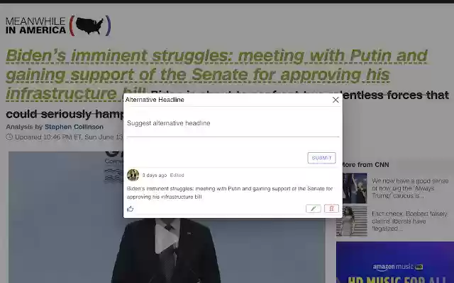 Reheadline  from Chrome web store to be run with OffiDocs Chromium online