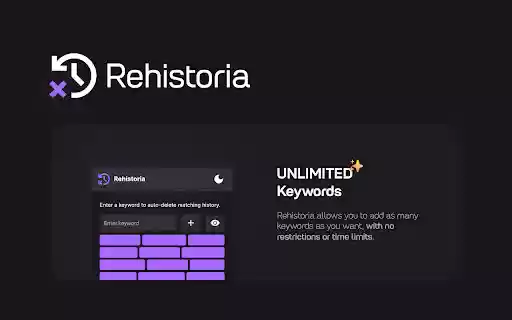 Rehistoria: Auto Delete History by Keywords  from Chrome web store to be run with OffiDocs Chromium online