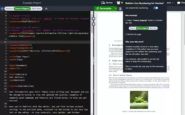 Relative Line Numbering for Overleaf from Chrome web store to be run with OffiDocs Chromium online Relative Line Numbering for Overleaf from Chrome web store to be run with OffiDocs Chromium online