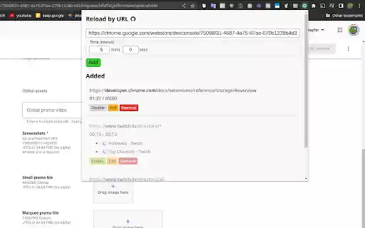 Reload by URL  from Chrome web store to be run with OffiDocs Chromium online