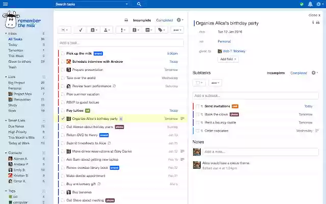 Remember The Milk  from Chrome web store to be run with OffiDocs Chromium online