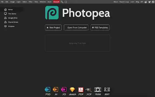 הסר מודעות מ-Photopea מחנות האינטרנט של Chrome כדי שיופעלו עם OffiDocs Chromium באינטרנט